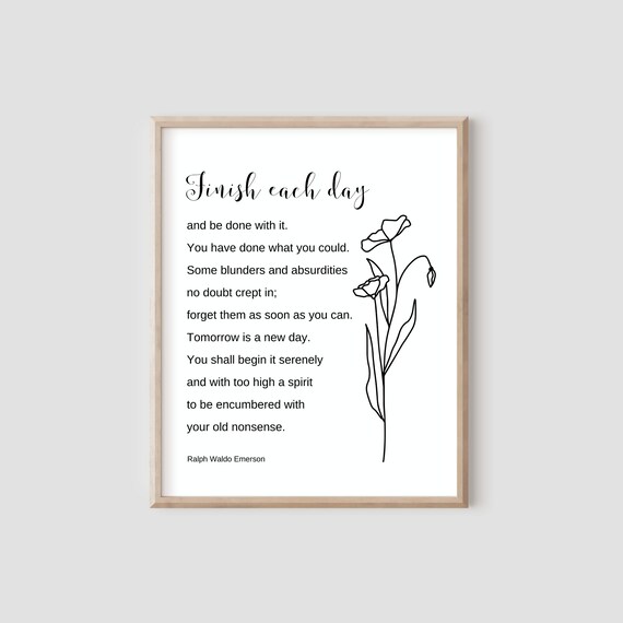 Terminez Chaque Journee Citation Demerson Art Litteraire Etsy Canada