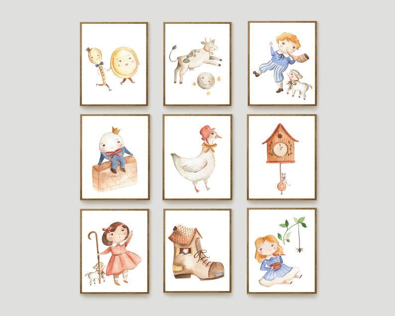 Nursery Rhymes Nursery Wall Art Kids Room Decor Mother Etsy