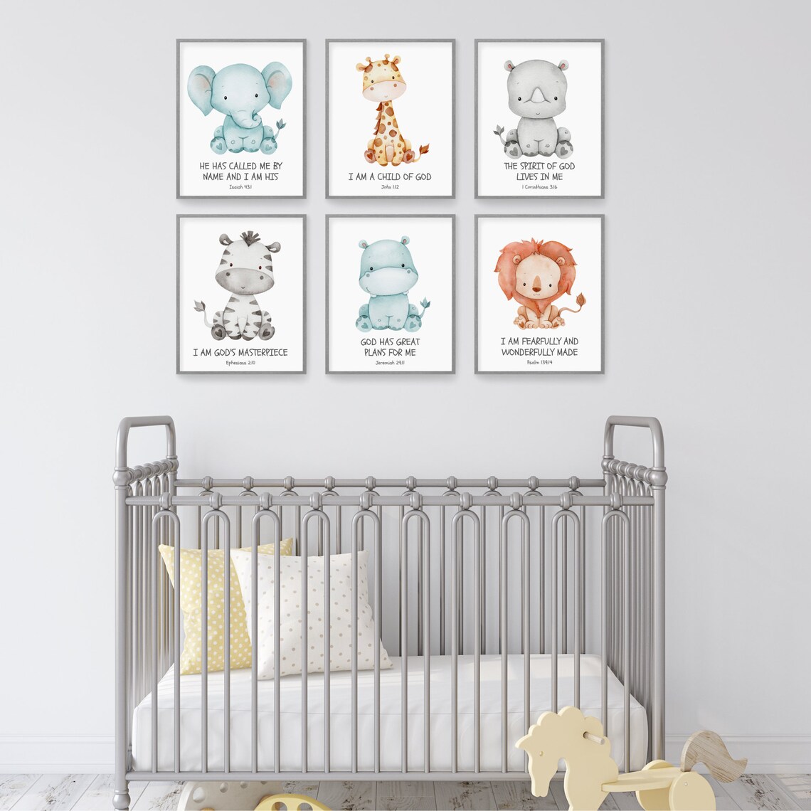 Christian Nursery Decor Kids Bible Verse Wall Art Watercolor Etsy