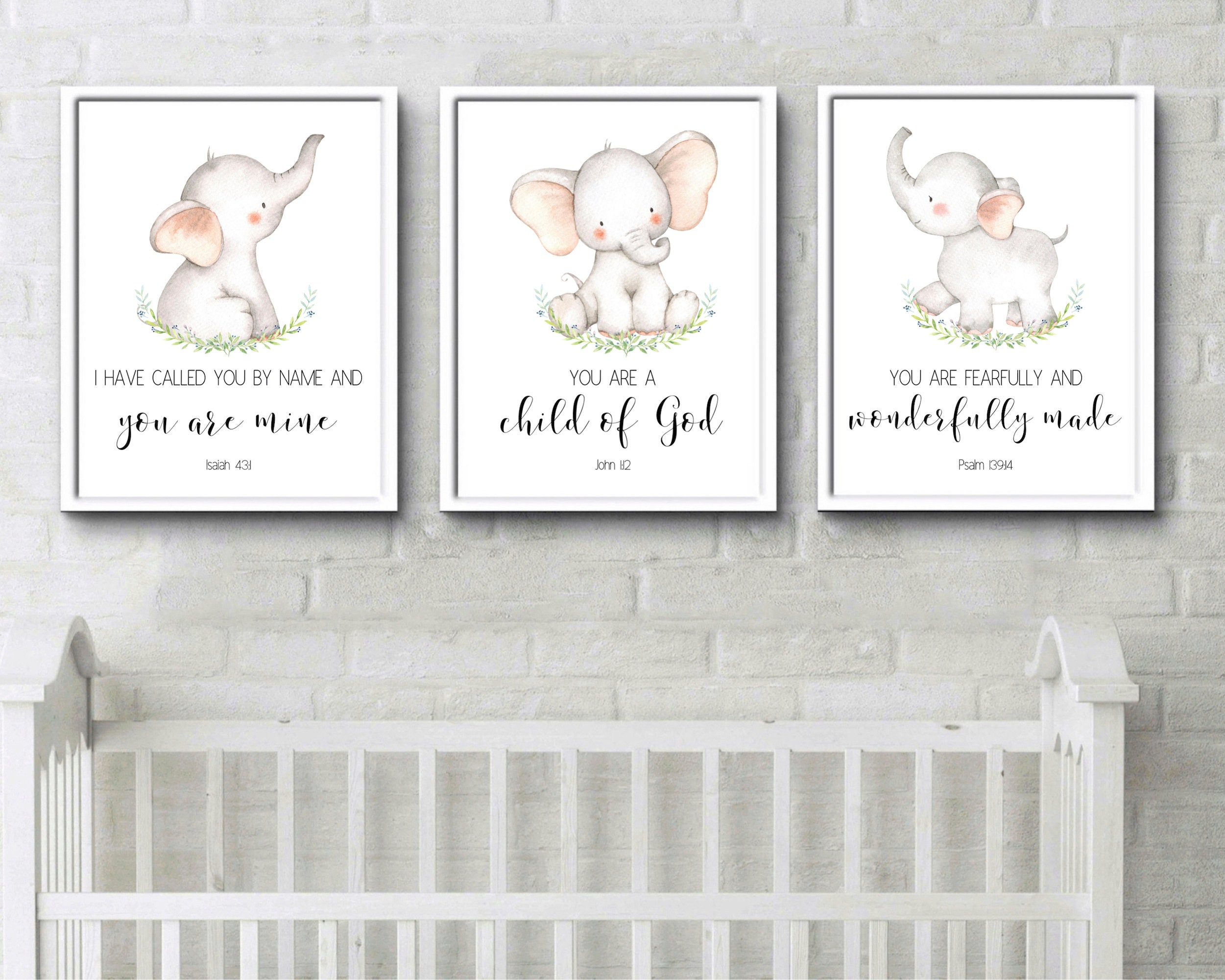 Christian Nursery Decor Kids Bible Verse Wall Art Scripture Etsy