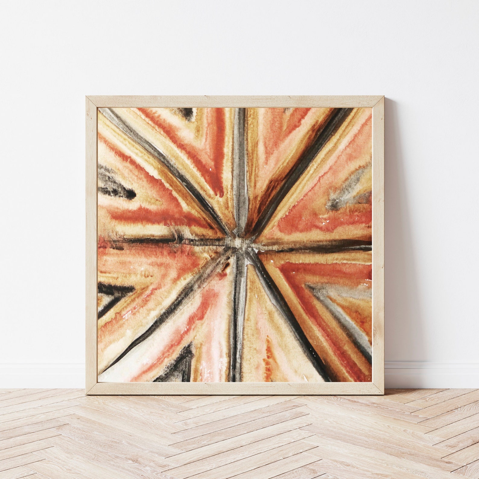 Square Abstract Art Prints Living Room Wall Art Earth Tones Etsy