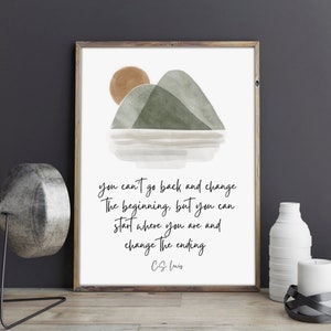Citação de CS Lewis, Arte de parede inspiradora, Presente de sobriedade, Alcoólicos Anônimos, Aniversário de recuperação, Tipografia em preto e branco, Sobre a vida