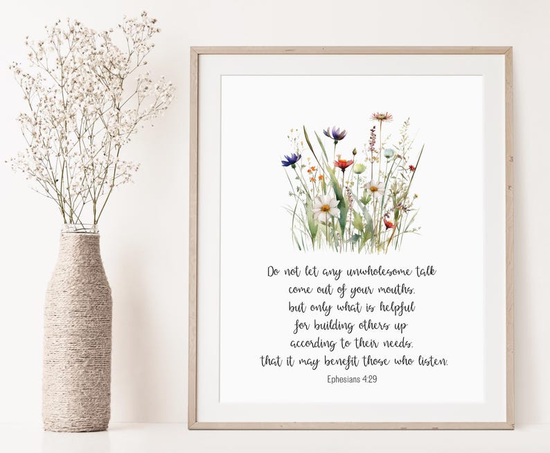 Ephesians 4:29, Speak Only What is Helpful, Bible Verse Wall Art ...