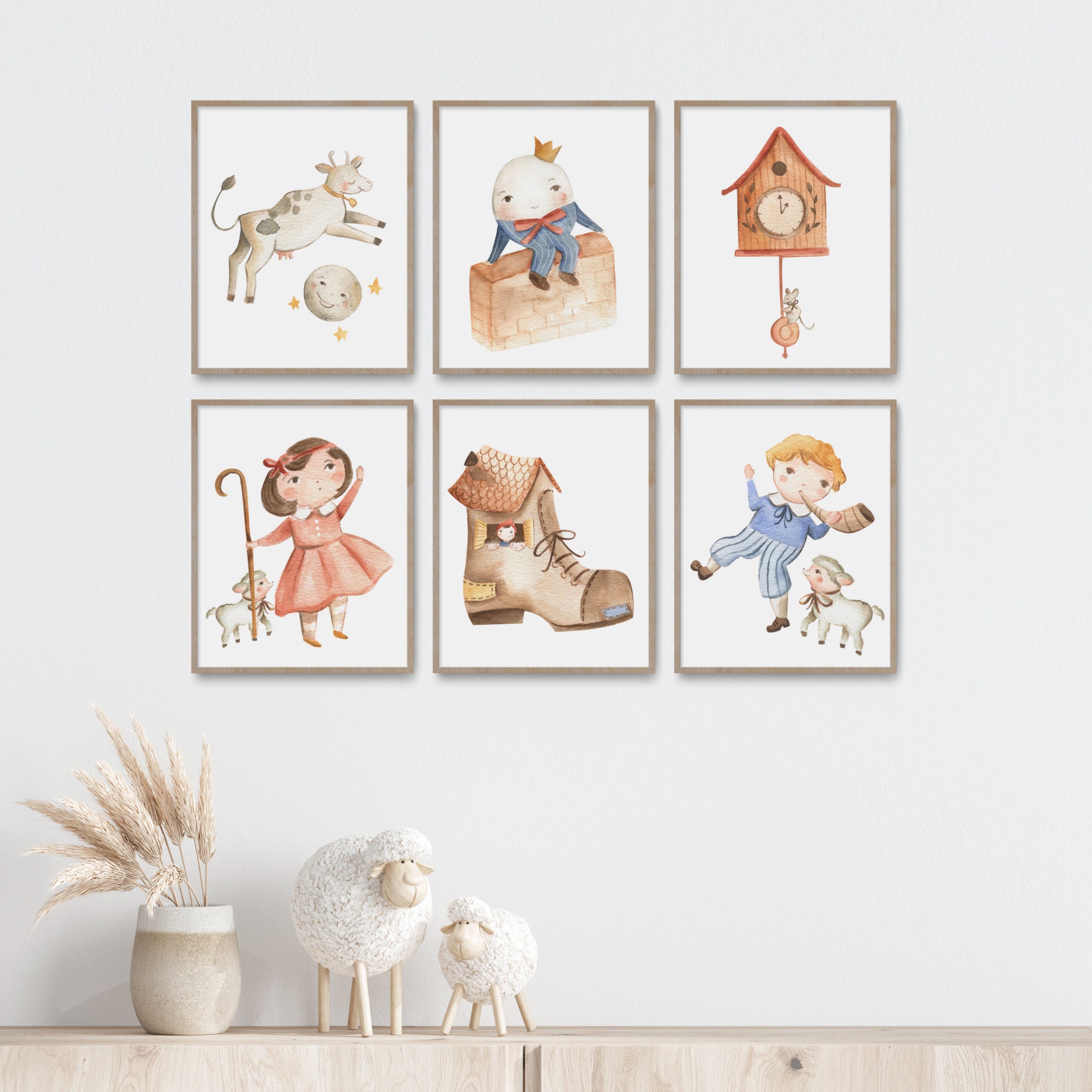 Nursery Rhyme Printables, Nursery Wall Art, Kids Room Decor, Mother ...