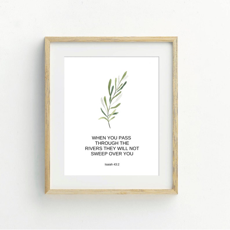 Isaiah 43:2 Bible Verse Wall Art Scripture Prints | Etsy
