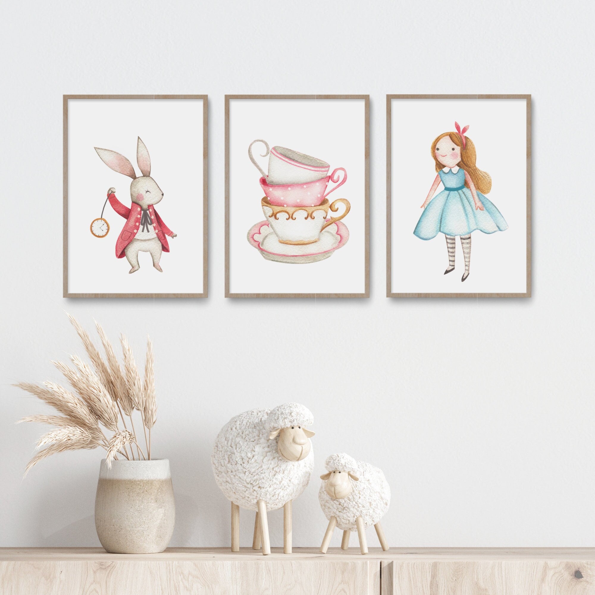 Alice in Wonderland Prints Girl s Room Decor Baby Girl Nursery