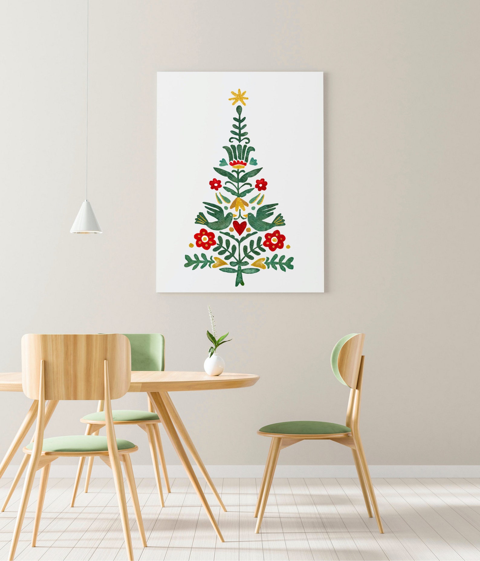 Scandinavian Christmas Print Watercolor Christmas Tree - Etsy