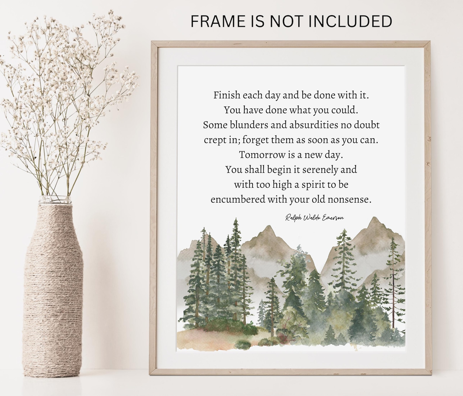 Finish Each Day Print, Ralph Waldo Emerson Quote, Inspirational Wall ...