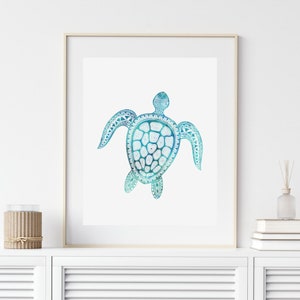 Sea Turtle Wall Art Coastal Decor Nautical Wall Decor Beach - Etsy