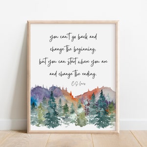 CS Lewis Quote, Sobriety Gift for Men, Inspirational Wall Art, Motivational Poster, Alcoholics Anonymous, AA Recovery Quote, Watercolor