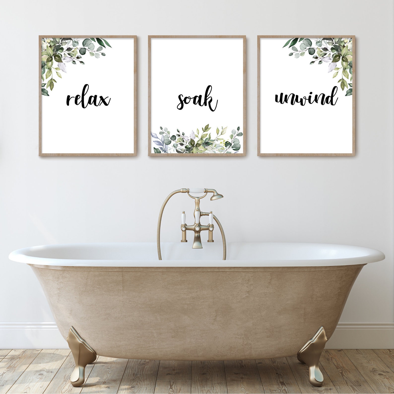 Relax Soak Unwind Bathroom Wall Decor Guest Bathroom Master Etsy