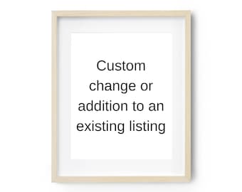 Custom change or addition to an existing listing, including resizing larger than 16x20