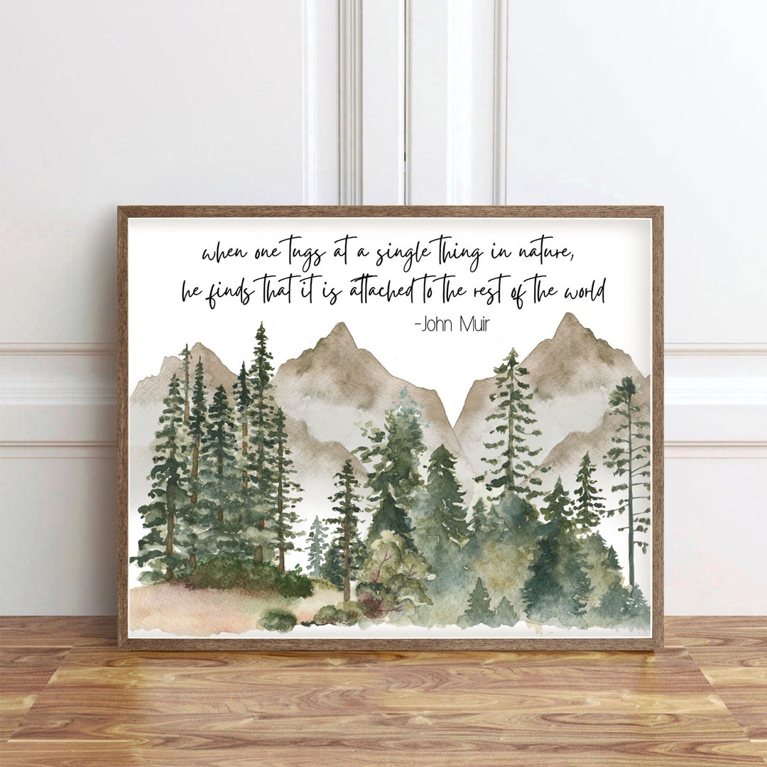 John Muir Quote Wilderness Art Print Landscape Painting - Etsy