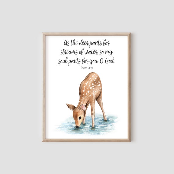 Psalm 42:1 Print Bible Verse Wall Art Christian Gift | Etsy Australia