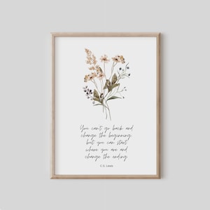 CS Lewis Quote, Inspirational Wall Art, Sobriety Gift, Alcoholics Anonymous, Recovery Anniversary, Black and White Typography About Life 5x7