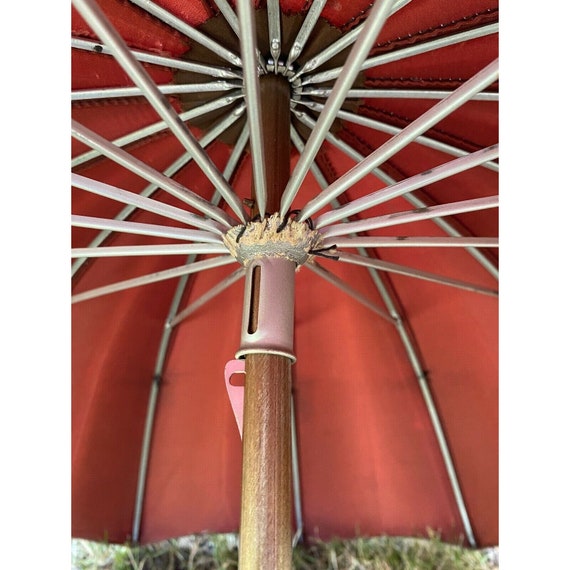 Vintage Umbrella Parasol w/ Faux Tortoise Shell S… - image 5