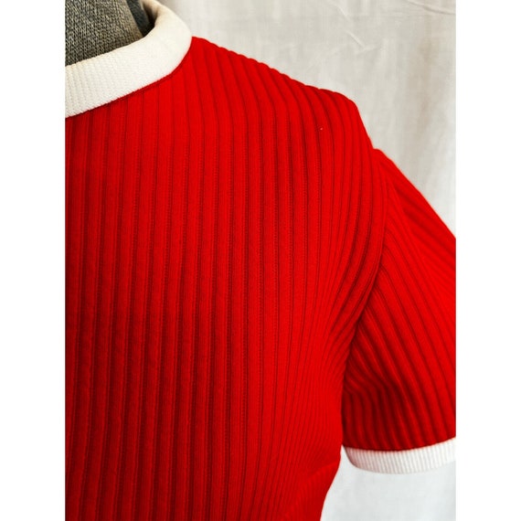 Vintage 1960s Howard Wolf Orange Ribbed Knit Colo… - image 2