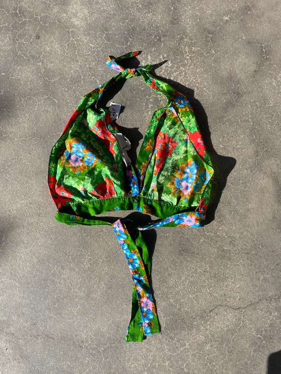 Vintage 60s 70s Psychedelic tie back halter top