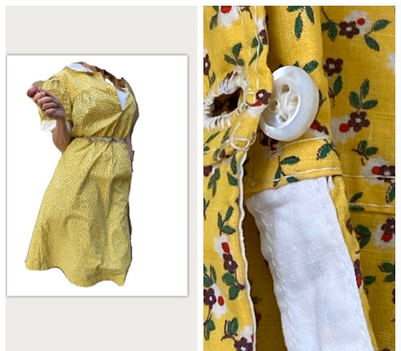 Vintage 30s 40s Floral Cotton Day Dress