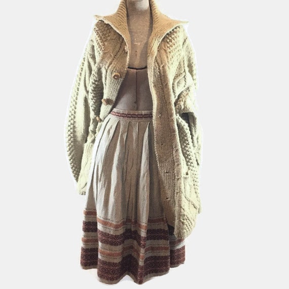 60's Ethnic Woven Skirt / Shimmery Boho Skirt - image 2