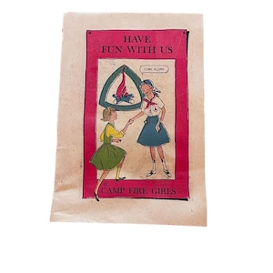 Vintage 50s Campfire Girls Introductory Pamphlet Comic Style Pictures