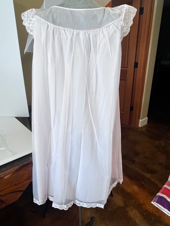 Vintage deadstock 70s nylon pink nightgown by Sha… - image 2