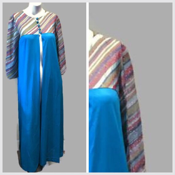Vintage 70s Nylon Hostess Gown Shimmery