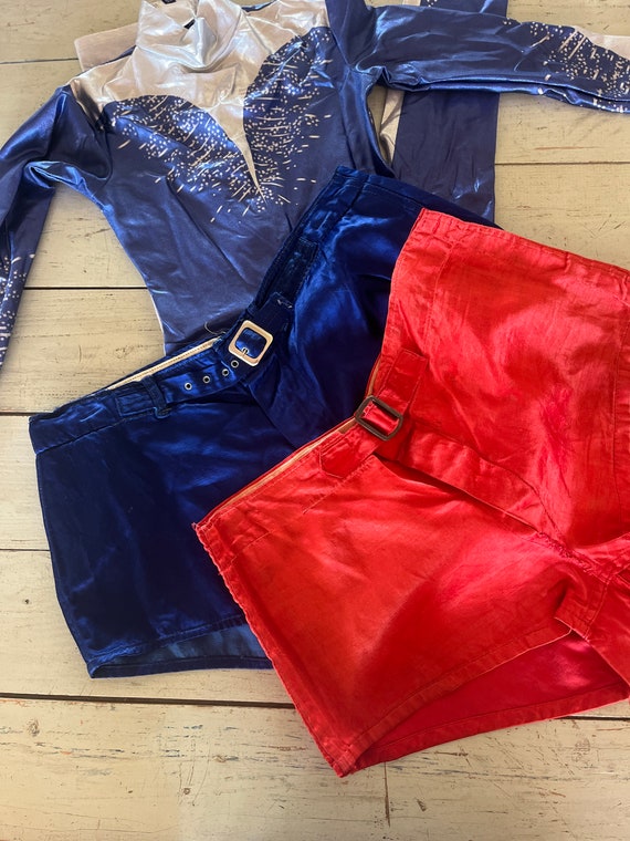 Vintage 40s BLUE satin athletic shorts BY Wilson … - image 3