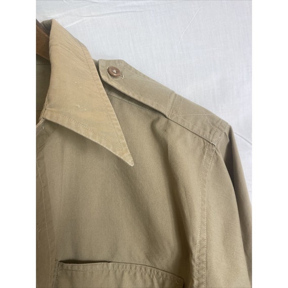 Vintage  1940s Sanforized Khaki Work Shirt Airpla… - image 4