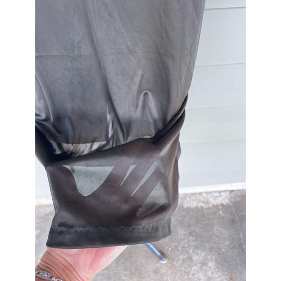 Vintage 60s Nightgown Black Nylon Sheer Flocked B… - image 3