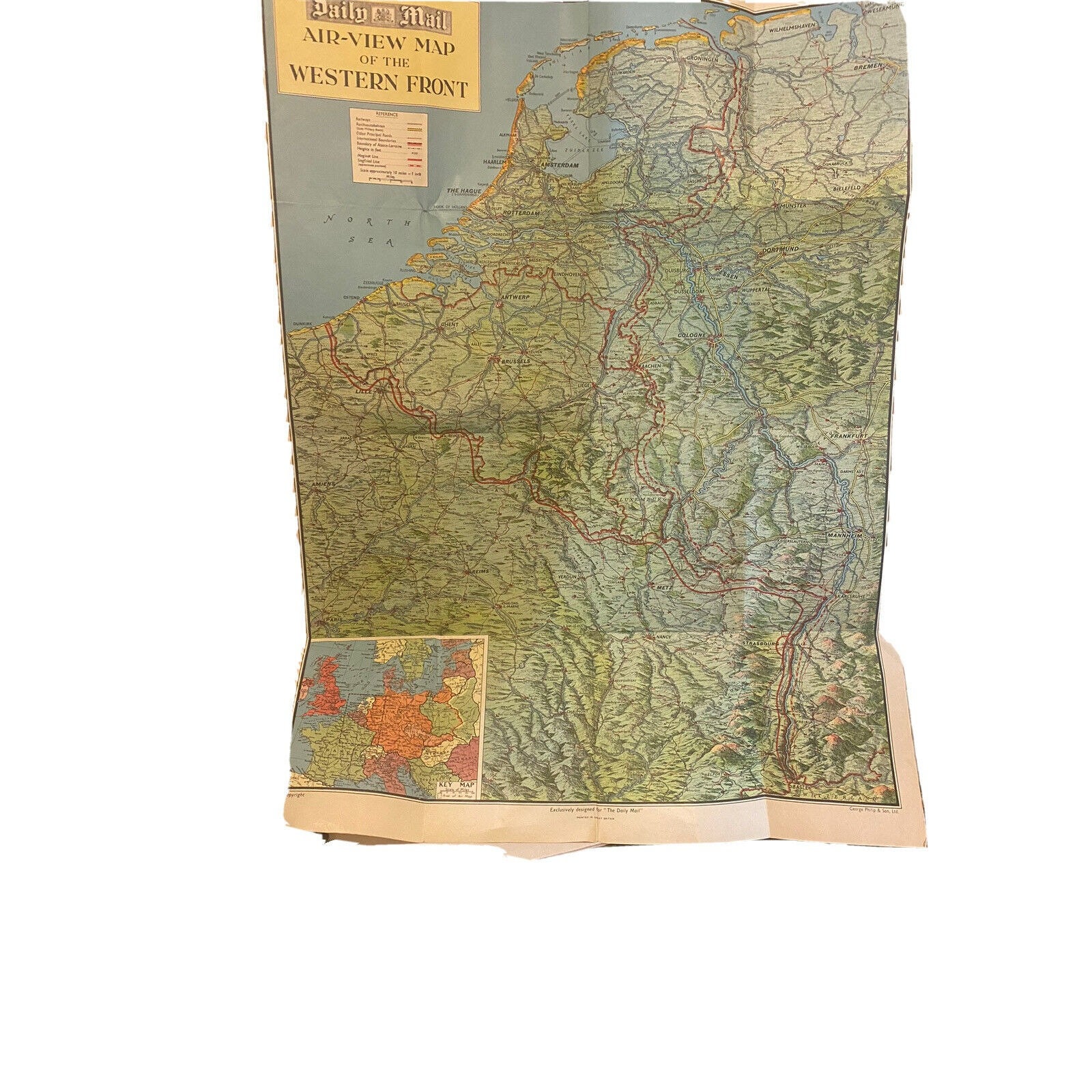 ORIGINAL WWII USAAF 14TH AF PILOT SILK MAP BUIR NOR TSITSIHAR