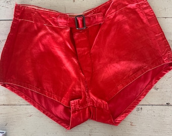 Vintage 40s Red satin athletic shorts