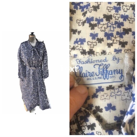 Vintage 50s Cotton Shirt waist Day Dress Novelty P