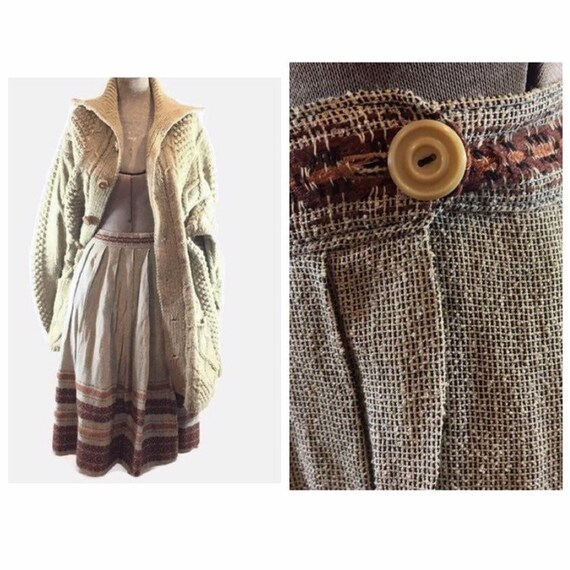 60's Ethnic Woven Skirt / Shimmery Boho Skirt - image 1