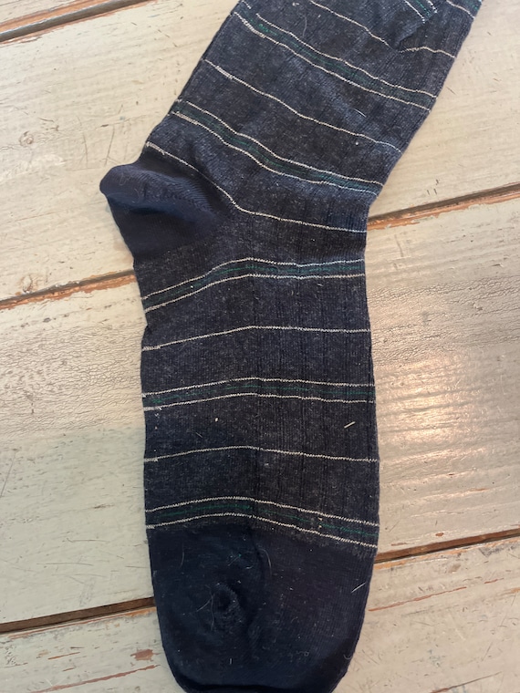 Vintage 50s Men's Black Stripe Dress Sock Lot Dea… - image 6