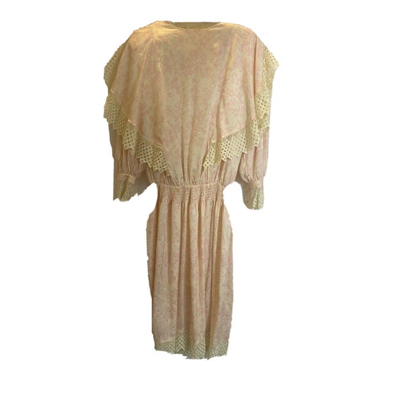 Vintage Nicole Miller Dresspink Novelty Print Silk Lace Trim Puff Sleeves  Vintage Dress - Etsy