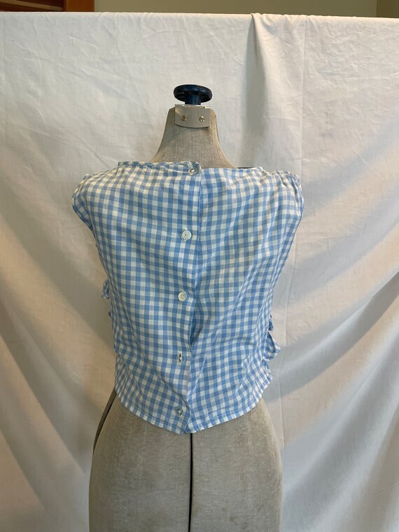 Vintage 50s 60s Bobbi Brooks Blue AND White Gingh… - image 8