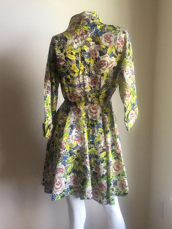 Vintage 50s R & K Original Print Dress Vibrant No… - image 5