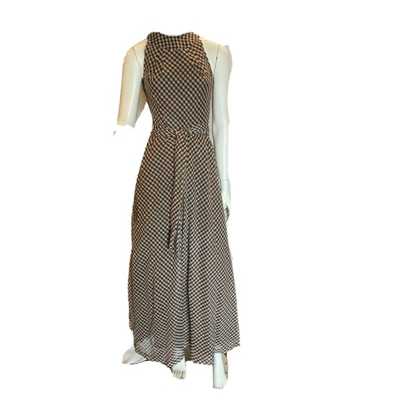 Vintage 70s Gingham Full Circle Maxi Dress by Pede