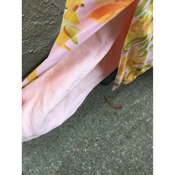 Vintage 60s Hawaiian style print pink floral Maxi - image 5