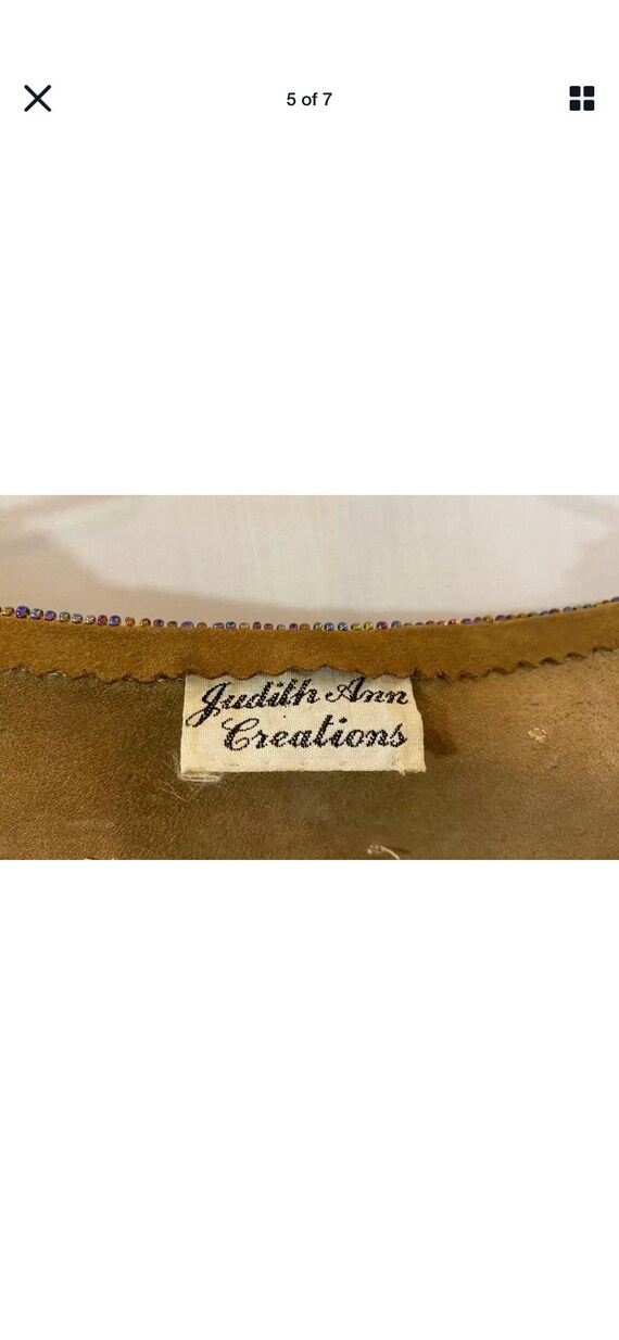 Vintage Tobacco Beaded Suede Judith Ann Creations… - image 7