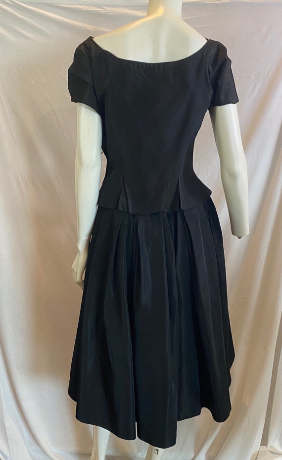 Vintage 40s Black Full skirt & jacket Chumley by … - image 3