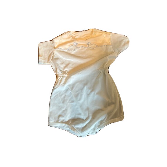 Vintage 50s Pale Blue Nylon Baby Infant Romper