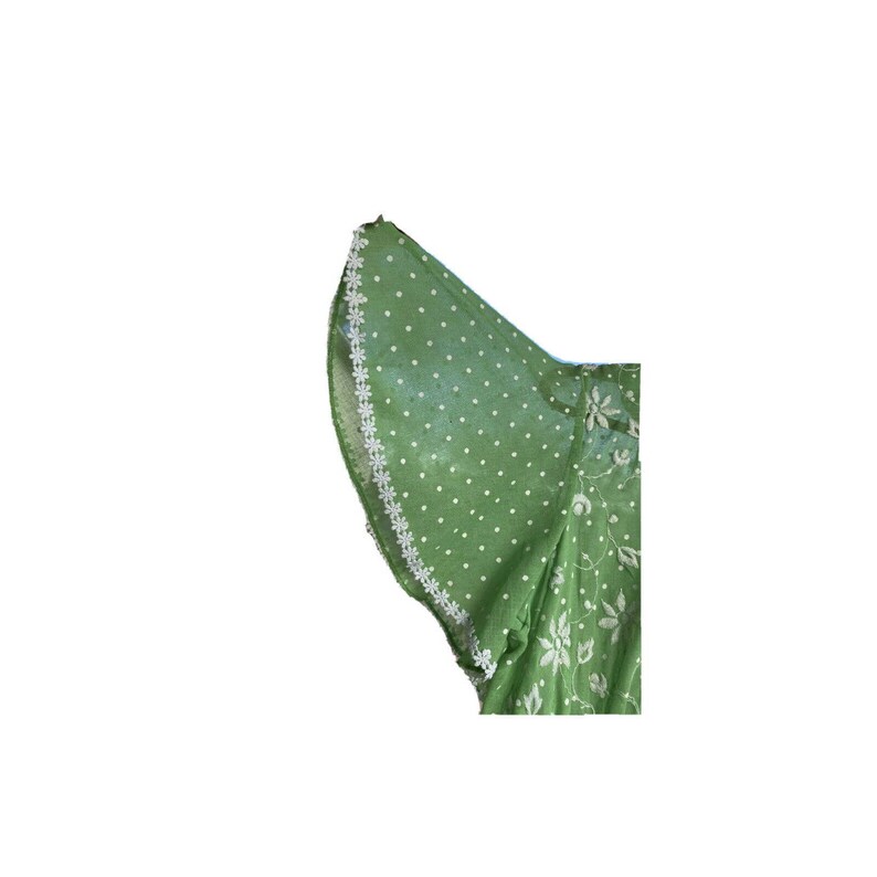 Vintage 60s Green Voile Maxi Dress