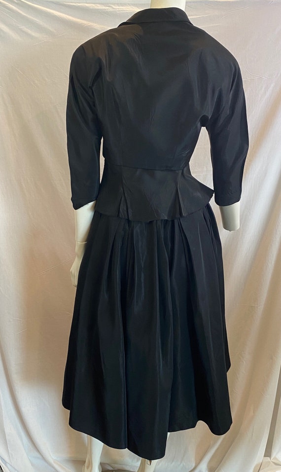 Vintage 40s Black Full skirt & jacket Chumley by … - image 7