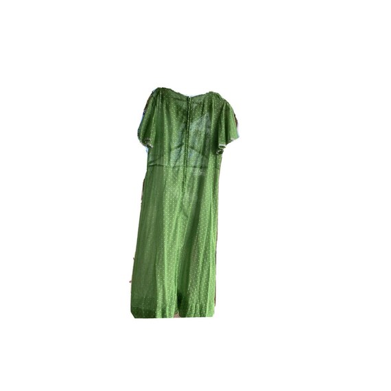 Vintage 60s Grass green Renfaire Dress Sheer Gree… - image 6