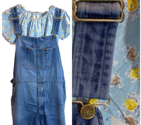 Vintage 70s Denim Workwear Overalls USA Bib Dunga