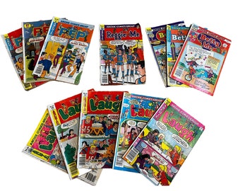 Vintage Lot of 21 Archie Comic Books Bronze Age~Pep,Reggie & Me, Laugh