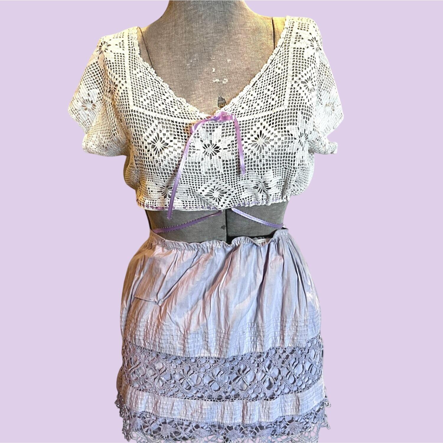 Edwardian Crochet Corset Cover - 1910 Geometric Floral Camisole - Etsy