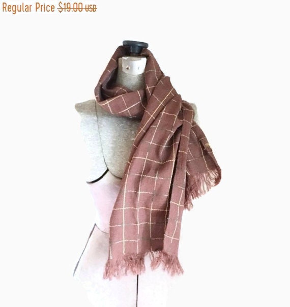 NEED PIC Vintage homespun scarf / Brown Regal home